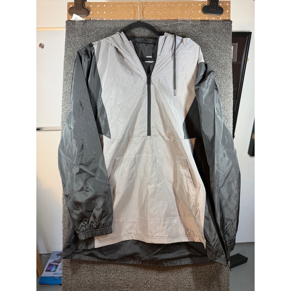 All In Motion Windbreaker Anorak Mens XL Grey Black 1/4 Zip Pullover Jacket